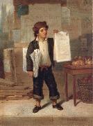 James H. Cafferty Newsboy Selling New-York Germany oil painting artist